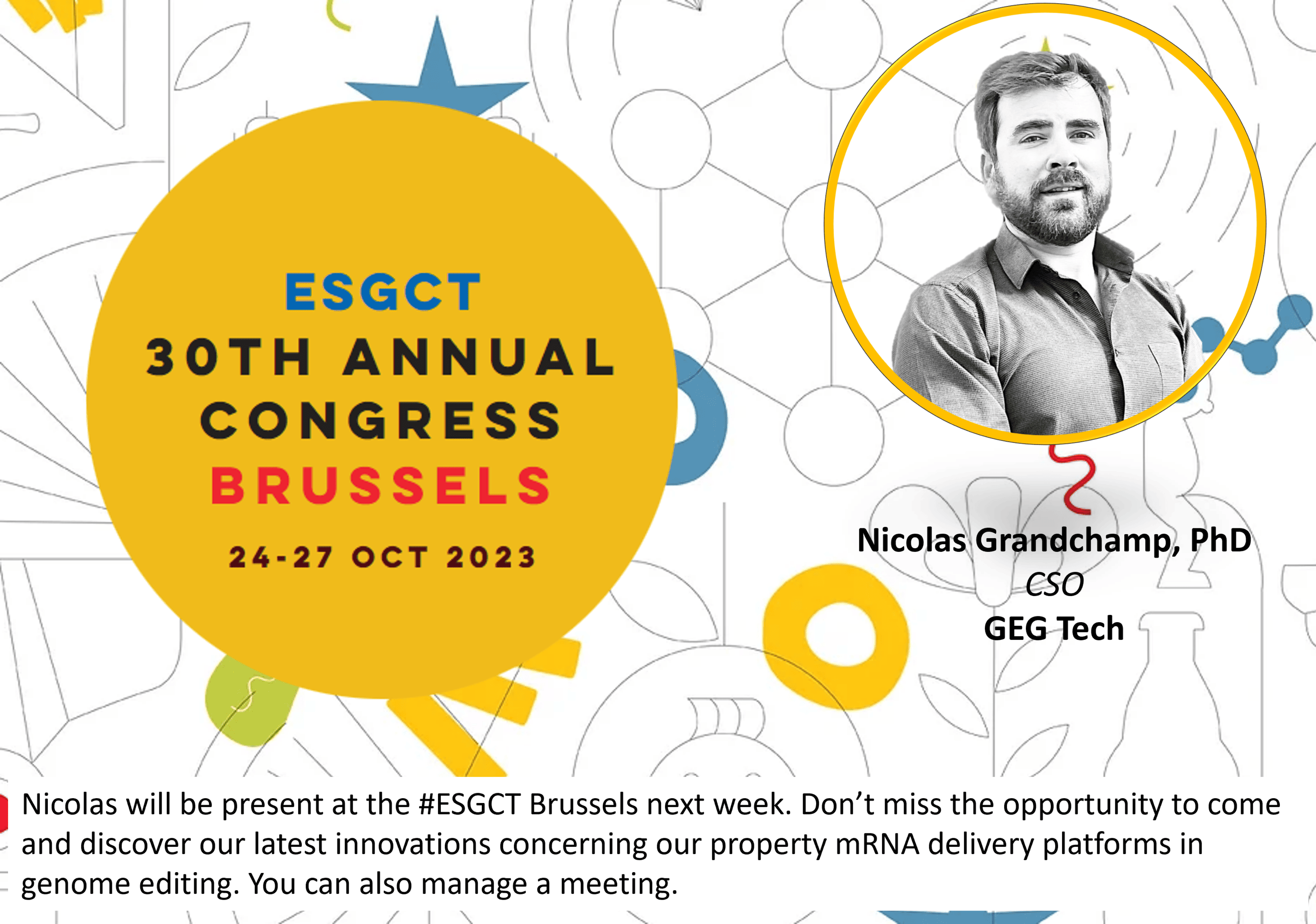 European Society of Gene and Cell Therapy ESGCT 30th Annual Congress, Brussels - News