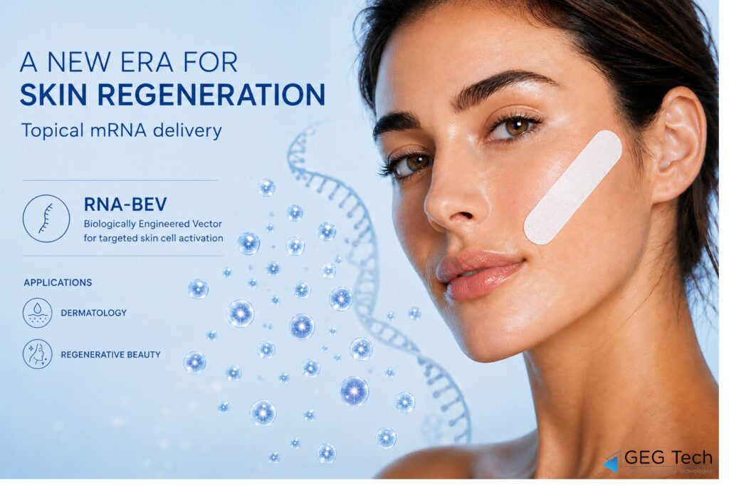 GEG Tech announces publication of a seminal study on topical mRNA delivery for skin regeneration. - News